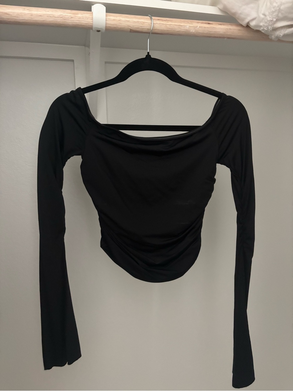 Edikted Black Off-Shoulder Ruched Mini Top - Picture 2 of 5